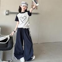 ราคา เสื้อผ้าเด็กผู้หญิงฤดูร้อนสั้นพิมพ์เสื้อยืด แห้งเร็ว ชุดเอี๊ยม ชุดสองชิ้น 5 14 ปี (48809902619)