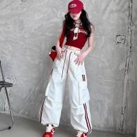 ราคา ชุดสูทเด็กผู้หญิงเสื้อกั๊กฤดูร้อน ชุดเอี๊ยมขากว้างชุดสูทสองชิ้น (29585034445)