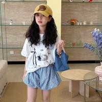 ราคา ชุดยูนิโคล่สำหรับเด็กผู้หญิง 5 14 ปี เสื้อยืดการ์ตูนและกางเกงขาสั้น ทำจากผ้าฝ้ายแท้ (49358571927)