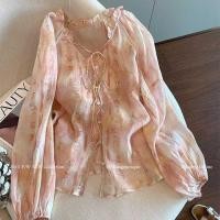 ราคา เสื้อลูกไม้ลายดอกไม้สำหรับผู้หญิง สไตล์เกาหลี แขนยาว (26091070012)