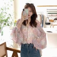 ราคา เสื้อเชิ้ตแขนยาว คอวี ผ้าชีฟอง ทรงหลวม สไตล์เกาหลี สําหรับผู้หญิง (25025926532)