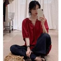 ราคา เสื้อแขนสั้นชีฟองสไตล์เกาหลีสำหรับสุภาพสตรี (57408200428)