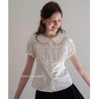 ราคา เสื้อเชิ้ตแขนสั้นสไตล์เกาหลี ลายจุดบางเบา สำหรับผู้หญิง (48059201327)