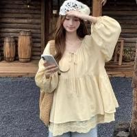 ราคา เสื้อลูกไม้แขนยาวสไตล์เกาหลีสำหรับผู้หญิง (44474924398)