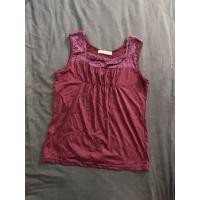 ราคา เสื้อกล้าม มือสอง อก32 34 แขนกุด สีแดงเลือดหมู (54306936625)