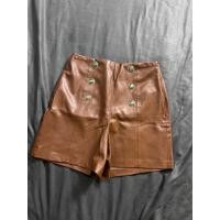 ราคา กางเกงขาสั้น มือสอง ป้าย zara เอว23 24 ผ้าหนัง เอวสูง สีน้ำตาล (51160321964)