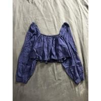 ราคา เสื้อครอป มือสอง อก32 36 เปิดไหล่ สีกรม (49008713890)