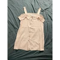 ราคา เดรสสั้น มือสอง ป้าย hofstore อก34 36 เปิดไหล่ กระดุมหน้า สีชมพูอ่อน (53352424131)