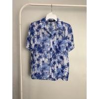 ราคา เสื้อเชิ้ต มือสอง อก38 แขนสั้น ลายต้นมะพร้าว ผ้าชีฟอง (50459318243)