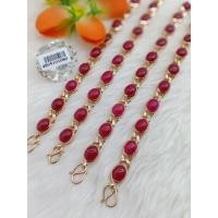 ราคา สร้อยข้อมือเศษนาคแท้พลอยทับทิมหลังเบี้ย (23472411246)