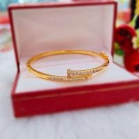 ราคา กำไล ทอง หุ้ม ลายตะปูฝังเพชรสวยสุดๆ (29775425934)