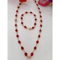 ราคา เซตสร้อยคอและสร้อยมือนาคประดับทับทิม (28570723140)