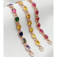 ราคา สร้อยข้อมือเศษนาคแท้ฝังพลอยคละสี (28061954995)