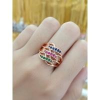 ราคา แหวนาคพลอยสามสีไม่ลอก (26121032689)