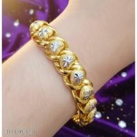 ราคา สร้อยข้อมือ เศษ ทอง หุ้ม สองสีลายหัวใจ (43478683790)