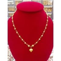 ราคา สร้อยคอเศษทองหุ้มลายเม็ดบอลคั่นโซ่ห้อยจี้หัวใจ (29350357584)