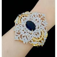 ราคา กำไลเศษทองหุ้มเพชรซีกฝังพลอย (25213584343)
