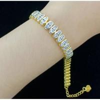 ราคา สร้อยข้อมือเศษทองหุ้มฝังเพชร (25263588926)
