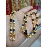 ราคา สร้อยคอเศษทองแท้คั่นปล้องนิลดำ (23972471315)
