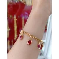 ราคา สร้อยข้อมือเศษทองหุ้มห้อยพลอยตุ้งติ้งคละสี (23456035089)