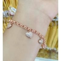 ราคา สร้อยข้อมือนากห้อยหัวใจฝังเพชร (21146359737)