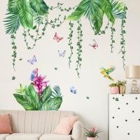 ราคา วอลเปเปอร์ติดผนัง พืชสีเขียว Vine Plantain Leaf สติกเกอร์ห้องนั่งเล่นพื้นหลังวอลล์เปเปอร์ Self Adhesive วอลล์เปเปอร์ (45557190196)
