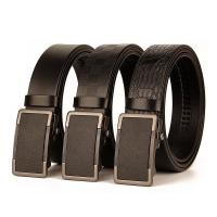 ราคา เข็มขัดหนังผู้ชายธุรกิจ Casual Alloy Frosted หัวเข็มขัดอัตโนมัติ First Layer Cowhide Tough สวมใส่ (53360282203)