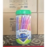 ราคา FlexOffice ปากกาลูกลื่น 0 7 mm แบบกด หมึกน้ำเงิน บรรจุ 50 ด้าม x1กระปุก คละสี (54456998449)