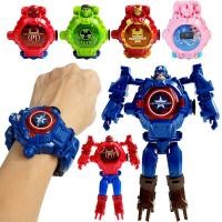ราคา แฟชั่นเด็ก 3D Projection นาฬิกาหุ่นยนต์เปลี่ยนรูป ToyGifts สําหรับเด็ก เด็กผู้ชาย Girls3D Projection Deformation ElectronicKids Watch Toy (27755585996)