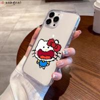 ราคา สําหรับ Tecno Spark Go 2 Pop 10 TecnoSparkGo2 TecnoPop10 เคสโทรศัพท์ Pixel ปากใหญ่ Hello Kitty แมวตลกน่ารักการ์ตูนโปร่งใสปลอกอ่อนกรณี (51556791832)