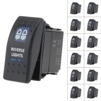 ราคา 12V 20A 5P Push Rocker Toggle Switch พร้อมไฟ LED สีฟ้า ฟังก์ชั่นกันน้ํา (18656101123)