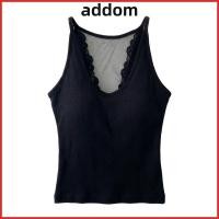 ราคา ADDOM เสื้อสายเดี่ยวแบบเปิดไหล่ ผ้าฝ้ายลูกไม้ตาข่าย สำหรับผู้หญิง แฟชั่นหรูหราพร้อมแผ่นรองหน้าอก (56009421365)