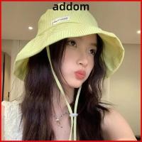 ราคา ADDOM หมวกบักเก็ต พร้อมเชือกลายหมวกชาวประมง หมวกอ่างล้างหน้าสีลูกกวาดปีกกว้าง Y2K ผู้หญิง (53860777345)