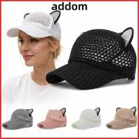 ราคา ADDOM Peaked Cap หูแมว Hollow Design เบสบอลหมวก แฟชั่น UV Protection Breathable Diamond Decor หมวกแบนกลางแจ้ง (46659147841)