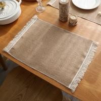 ราคา AIQIN77 Placemats อุปกรณ์ปาร์ตี้สไตล์ญี่ปุ่น Fringed 1 ชิ้นผ้าฝ้ายผ้าลินินธรรมชาติตกแต่งโต๊ะ (57108643654)