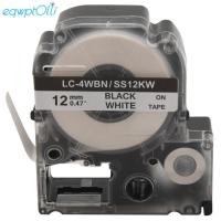 ราคา 5 Pack เปลี่ยน LK 4WBN LC 4WBN9 SS12KW เทปฉลากสําหรับ Epson LabelWorks LW300 LW400 LW500 LW700 สีดําบนสีขาว 1 2 นิ้ว X 26 2 ฟุต 12Mm X 8M (55258759681)
