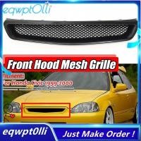 ราคา eQQ EK TR สไตล์กันชนหน้า Hood ตาข่ายย่าง Racing Grille สําหรับ Honda Civic EK CX DX EX HX LX ประเภท R 1999 2000 สีดําเงา (45108784554)