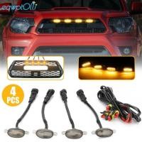 ราคา 4X Raptor สไตล์เลนส์รมควัน Amber LED กระจังหน้าไฟวิ่งสําหรับ Ford F 150 F150 2009 2018 (45608788904)