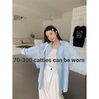 ราคา เสื้อขนาดบวกผู้หญิงเสื้อลายสก๊อตสีฟ้า150กิโลกรัมไขมันมมขนาดบวกเวอร์ชั่นเกาหลีฤดูใบไม้ผลิฤดูใบไม้ร่วงเสื้อขนาดใหญ่เกินไปหลวมนักเรียนแขนยาวเสื้อลายสก๊อตผู้หญิงอินขนาดบวกผ (41529720807)
