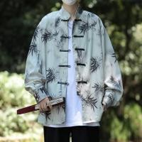 ราคา เสื้อเชิ้ตแขนยาว คอปกตั้ง ติดกระดุม สไตล์จีน แฟชั่นฮั่นฝู สําหรับผู้ชาย (24459436552)