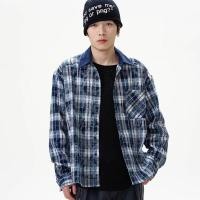 ราคา มัดย้อมเย็บปะติดปะต่อกันปกหลวมสบายๆอเนกประสงค์เสื้อเชิ้ตแขนยาว (29665542754)