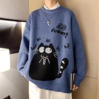 ราคา เสื้อกันหนาวผู้ชายการ์ตูนเสื้อสวมหัวหลวมคู่ถักเสื้อกันหนาวด้านบน (29364333459)