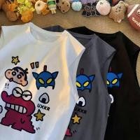 ราคา เสื้อกั๊กเทรนด์กราฟฟิตีสําหรับแจ๊กเก็ตสีขาวของผู้ชายกีฬาและการพักผ่อนเสื้อยืดแขนกุดผ้าฝ้ายแท้ (28253520658)