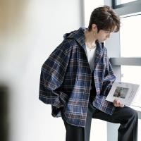 ราคา หลวมลายสก๊อตคลุมด้วยผ้าเสื้อผู้ชายเสื้อลําลองแขนยาวแจ็คเก็ต (27610432801)