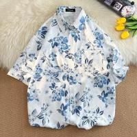ราคา เสื้อเชิ้ตแขนสั้น พิมพ์ลายดอกไม้ สไตล์เรโทร อินเทรนด์คู่รัก สําหรับผู้ชาย (25372666050)