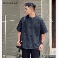 ราคา เสื้อยืดแขนสั้นมัดย้อมสตรีทหลวมด้านบน (56707540385)
