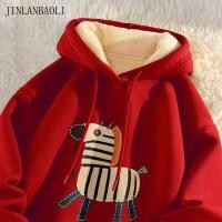 ราคา เสื้อฮู้ดขนแกะแกะมีฮู้ดเสื้อฮู้ดลําลองหลวม (50004672899)