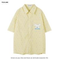 ราคา เสื้อเชิ้ตแขนสั้นปักลายการ์ตูนเสื้อเชิ้ตอเนกประสงค์สําหรับผู้ชายและผู้หญิง (44454693407)