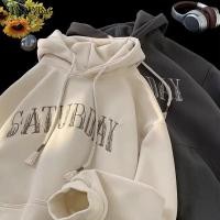 ราคา เสื้อกันหนาวมีฮู้ดพิมพ์ลายทรงหลวม (40874950266)