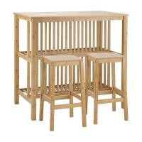 ราคา HomeHuk โต๊ะอเนกประสงค์พร้อมเก้าอี้บาร์ รุ่นโอนิซึกะ สีธรรมชาติ (29672506794)